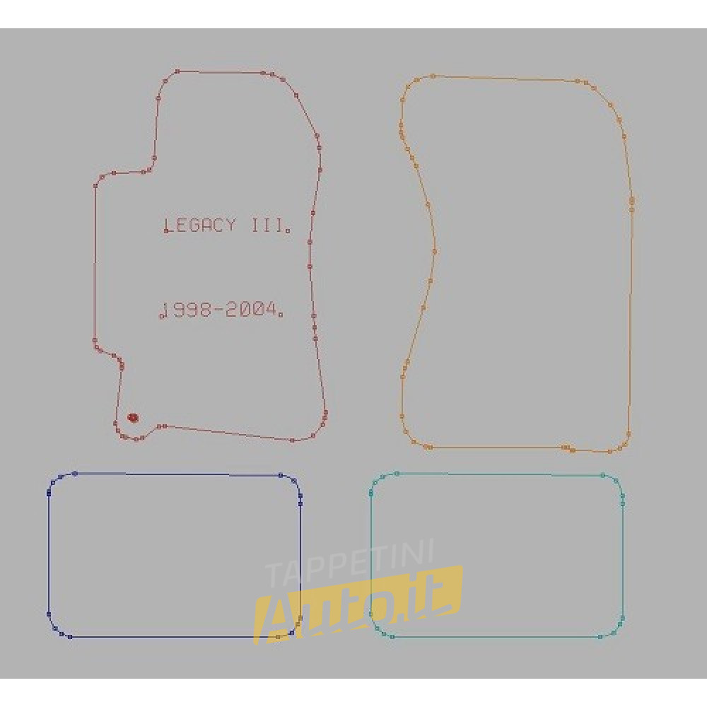 Tappetini auto SUBARU LEGACY III BE, BH, BT (1998-2004) Anelli metallici 12mm - TAPPETINI AUTO