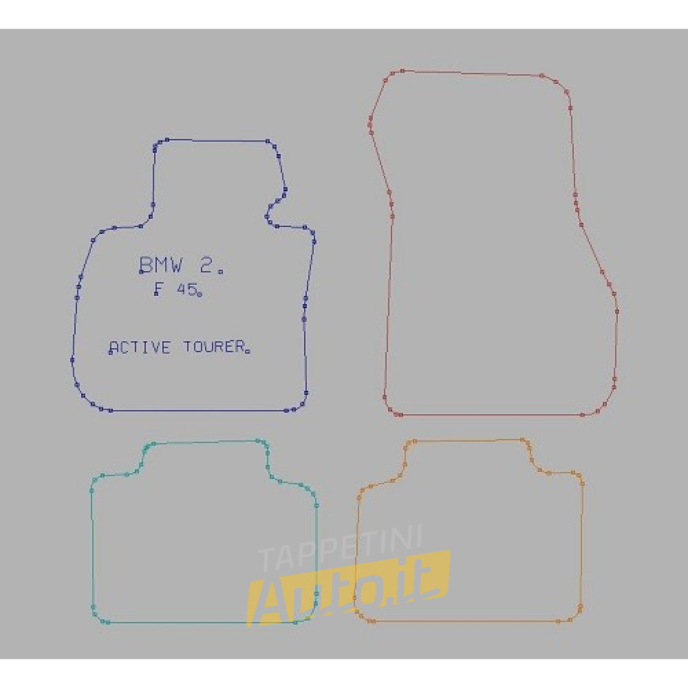 Tappetini auto BMW 2 F45 Active Tourer (2014-) Velcro BMW - TAPPETINI AUTO